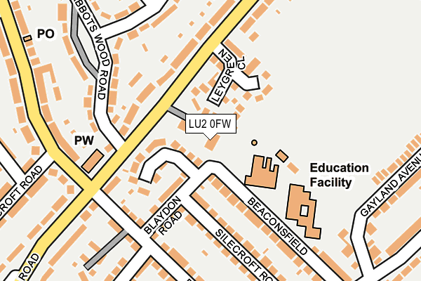 LU2 0FW map - OS OpenMap – Local (Ordnance Survey)