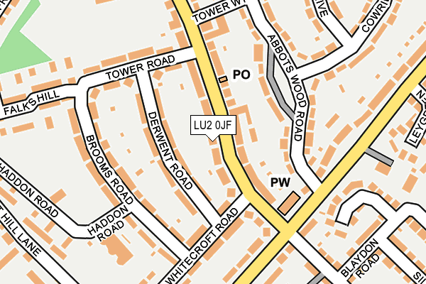 LU2 0JF map - OS OpenMap – Local (Ordnance Survey)