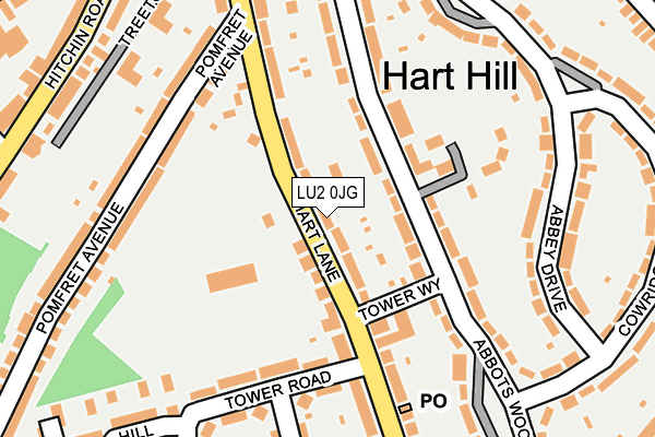 LU2 0JG map - OS OpenMap – Local (Ordnance Survey)