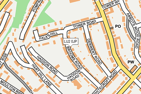 LU2 0JP map - OS OpenMap – Local (Ordnance Survey)