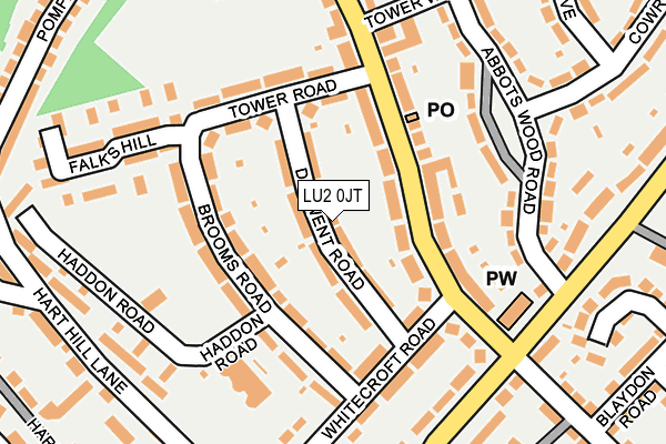 LU2 0JT map - OS OpenMap – Local (Ordnance Survey)