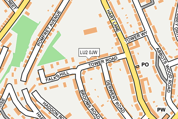 LU2 0JW map - OS OpenMap – Local (Ordnance Survey)