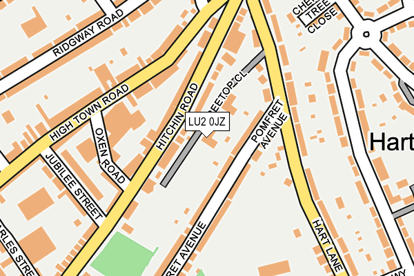 LU2 0JZ map - OS OpenMap – Local (Ordnance Survey)