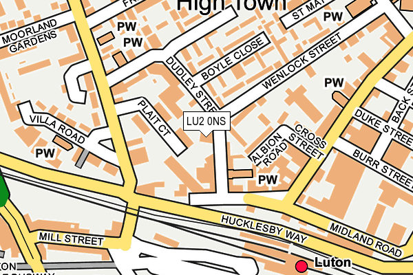 LU2 0NS map - OS OpenMap – Local (Ordnance Survey)