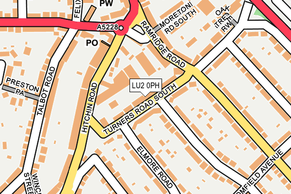 LU2 0PH map - OS OpenMap – Local (Ordnance Survey)