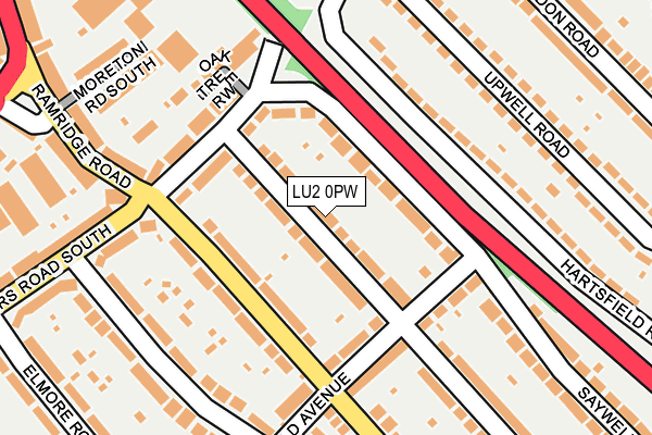 LU2 0PW map - OS OpenMap – Local (Ordnance Survey)