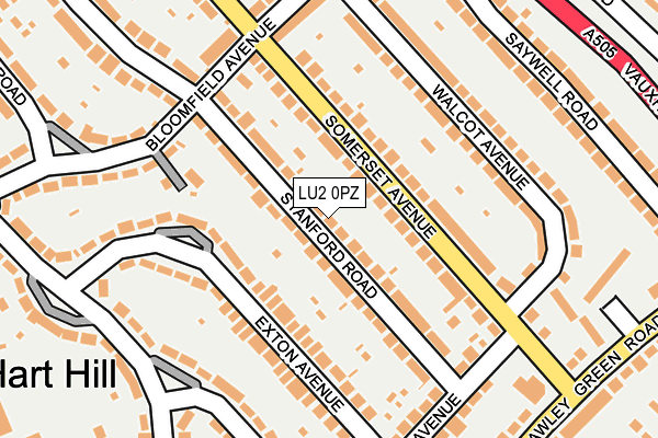 LU2 0PZ map - OS OpenMap – Local (Ordnance Survey)