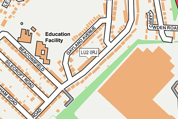 LU2 0RJ map - OS OpenMap – Local (Ordnance Survey)