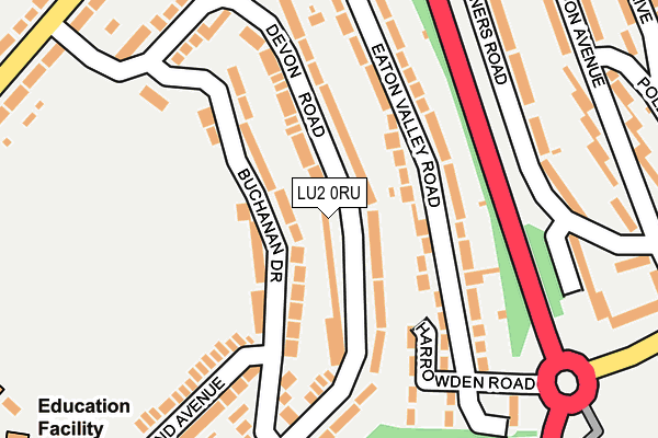 LU2 0RU map - OS OpenMap – Local (Ordnance Survey)