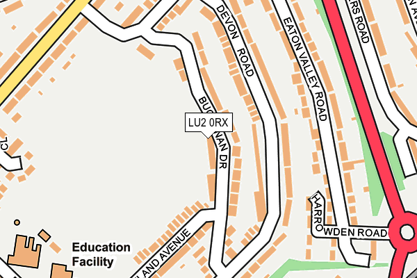 LU2 0RX map - OS OpenMap – Local (Ordnance Survey)