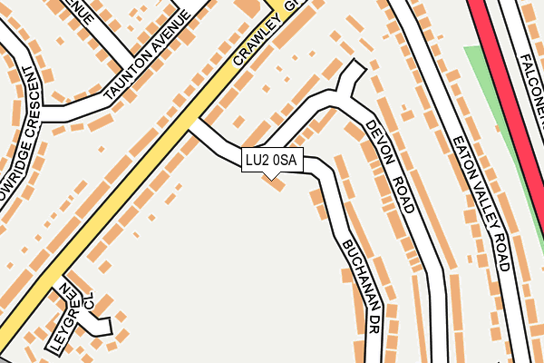 LU2 0SA map - OS OpenMap – Local (Ordnance Survey)