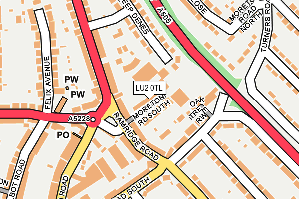 LU2 0TL map - OS OpenMap – Local (Ordnance Survey)