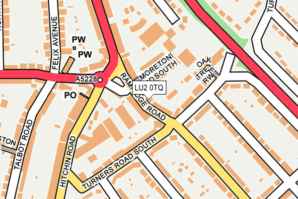 LU2 0TQ map - OS OpenMap – Local (Ordnance Survey)