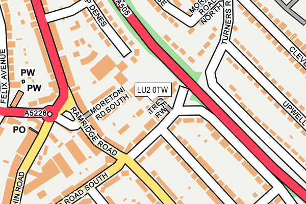 LU2 0TW map - OS OpenMap – Local (Ordnance Survey)