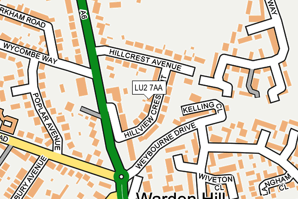 LU2 7AA map - OS OpenMap – Local (Ordnance Survey)