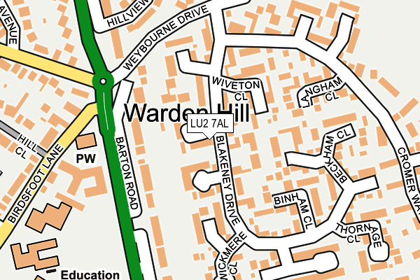 LU2 7AL map - OS OpenMap – Local (Ordnance Survey)