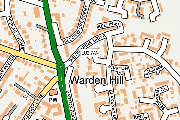 LU2 7AN map - OS OpenMap – Local (Ordnance Survey)