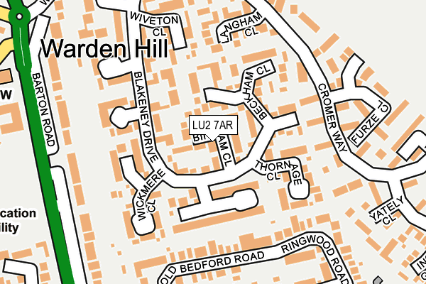 LU2 7AR map - OS OpenMap – Local (Ordnance Survey)