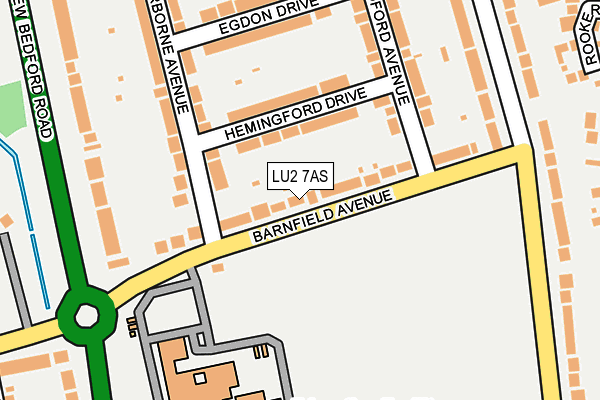 LU2 7AS map - OS OpenMap – Local (Ordnance Survey)