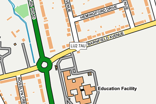 LU2 7AU map - OS OpenMap – Local (Ordnance Survey)