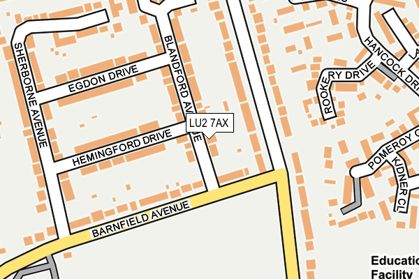 LU2 7AX map - OS OpenMap – Local (Ordnance Survey)