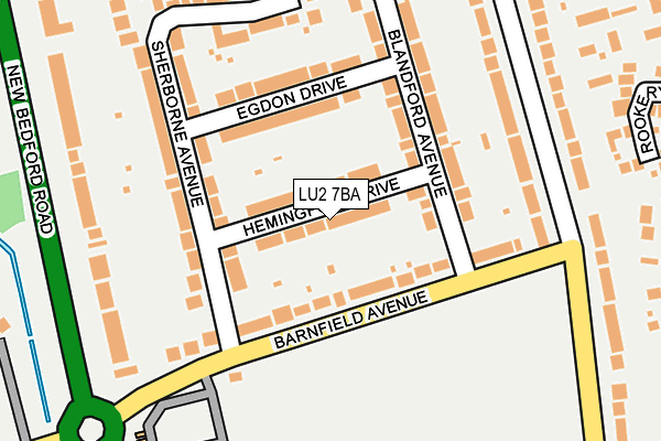 LU2 7BA map - OS OpenMap – Local (Ordnance Survey)