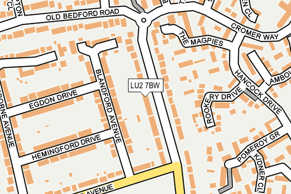 LU2 7BW map - OS OpenMap – Local (Ordnance Survey)