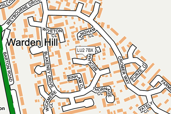 LU2 7BX map - OS OpenMap – Local (Ordnance Survey)