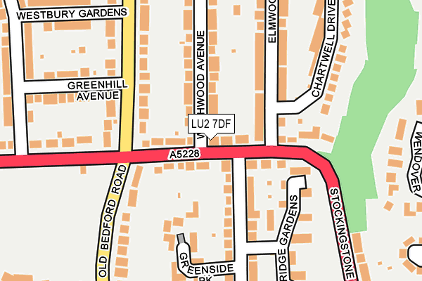 LU2 7DF map - OS OpenMap – Local (Ordnance Survey)