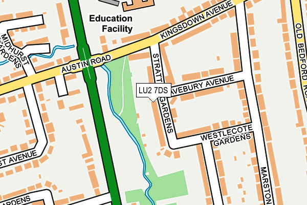 LU2 7DS map - OS OpenMap – Local (Ordnance Survey)