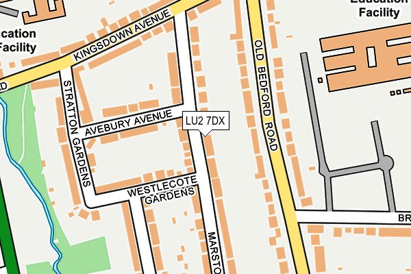 LU2 7DX map - OS OpenMap – Local (Ordnance Survey)