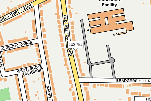 LU2 7EJ map - OS OpenMap – Local (Ordnance Survey)