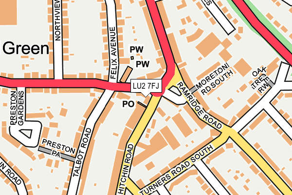 LU2 7FJ map - OS OpenMap – Local (Ordnance Survey)