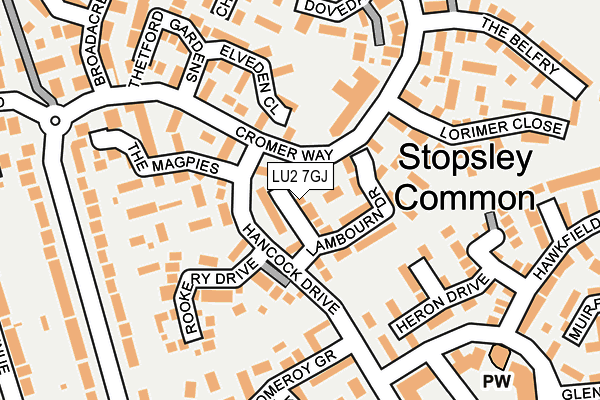 LU2 7GJ map - OS OpenMap – Local (Ordnance Survey)