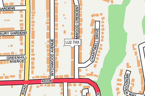 LU2 7HX map - OS OpenMap – Local (Ordnance Survey)