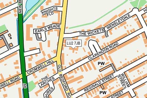 LU2 7JB map - OS OpenMap – Local (Ordnance Survey)