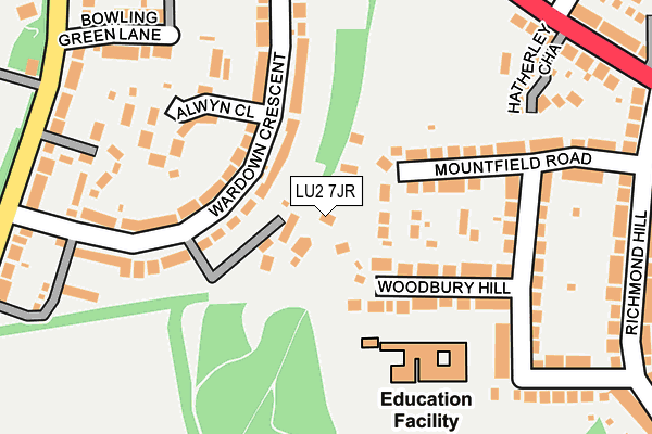 LU2 7JR map - OS OpenMap – Local (Ordnance Survey)