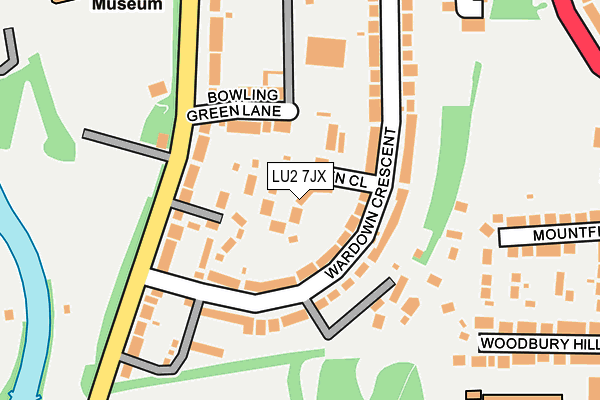 LU2 7JX map - OS OpenMap – Local (Ordnance Survey)