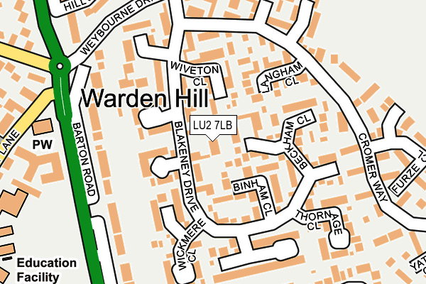 LU2 7LB map - OS OpenMap – Local (Ordnance Survey)