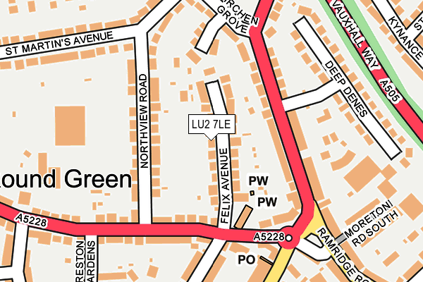 LU2 7LE map - OS OpenMap – Local (Ordnance Survey)