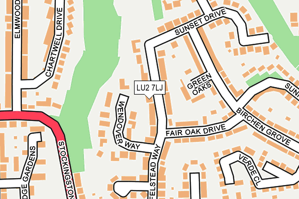 LU2 7LJ map - OS OpenMap – Local (Ordnance Survey)