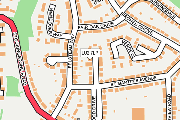 LU2 7LP map - OS OpenMap – Local (Ordnance Survey)