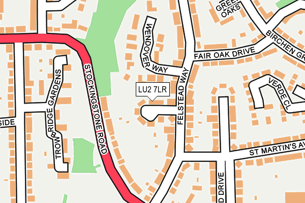 LU2 7LR map - OS OpenMap – Local (Ordnance Survey)
