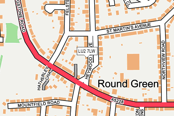 LU2 7LW map - OS OpenMap – Local (Ordnance Survey)