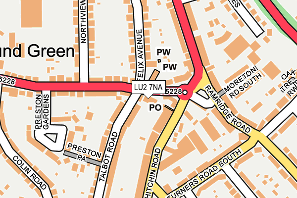 LU2 7NA map - OS OpenMap – Local (Ordnance Survey)