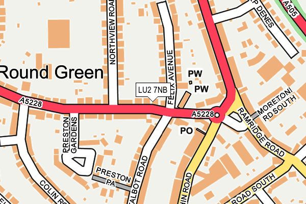 LU2 7NB map - OS OpenMap – Local (Ordnance Survey)