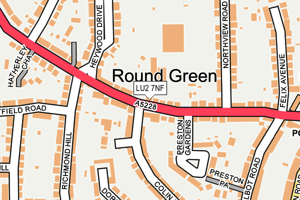 LU2 7NF map - OS OpenMap – Local (Ordnance Survey)