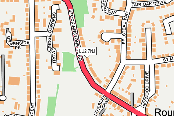 LU2 7NJ map - OS OpenMap – Local (Ordnance Survey)