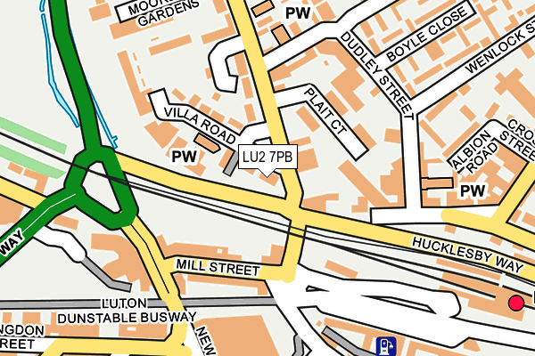 LU2 7PB map - OS OpenMap – Local (Ordnance Survey)