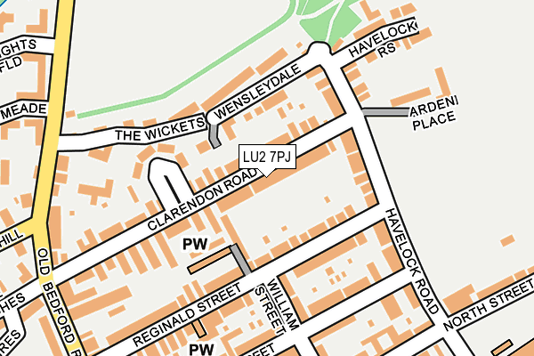 LU2 7PJ map - OS OpenMap – Local (Ordnance Survey)